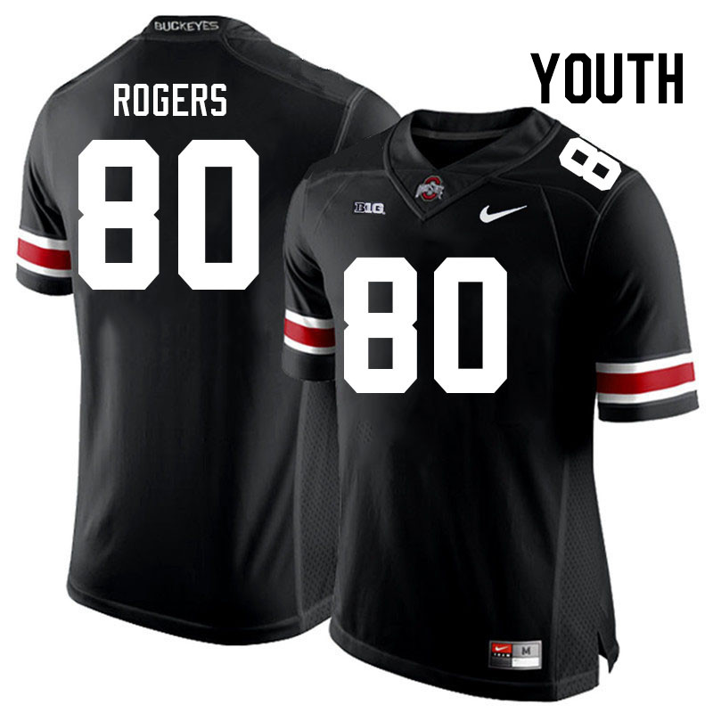 Youth #80 Noah Rogers Ohio State Buckeyes College Football Jerseys Stitched-Black